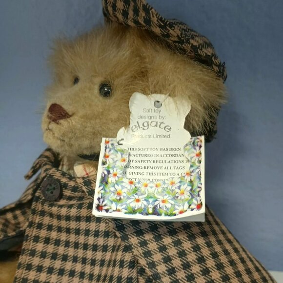 RARE Sherlock Holmes Teddy Bear Cuggly Wugglies Hangtag Elgate English Bear Co - Picture 2 of 9